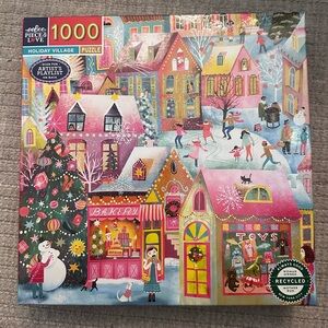 NIB EEBOO PIECE AND LOVE 1000 PIECE HOLIDAY VILLAGE PUZZLE CHRISTMAS PUZZLE